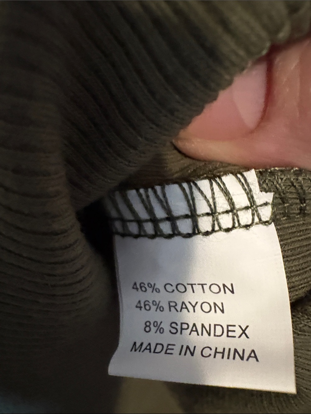 NWOT Women’s Ribbed Tank Top - Olive Green - Size L - Picture 3 of 7